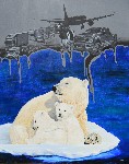 Polar bear against global warming