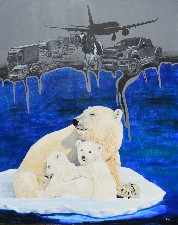 Polar bear against global warming
