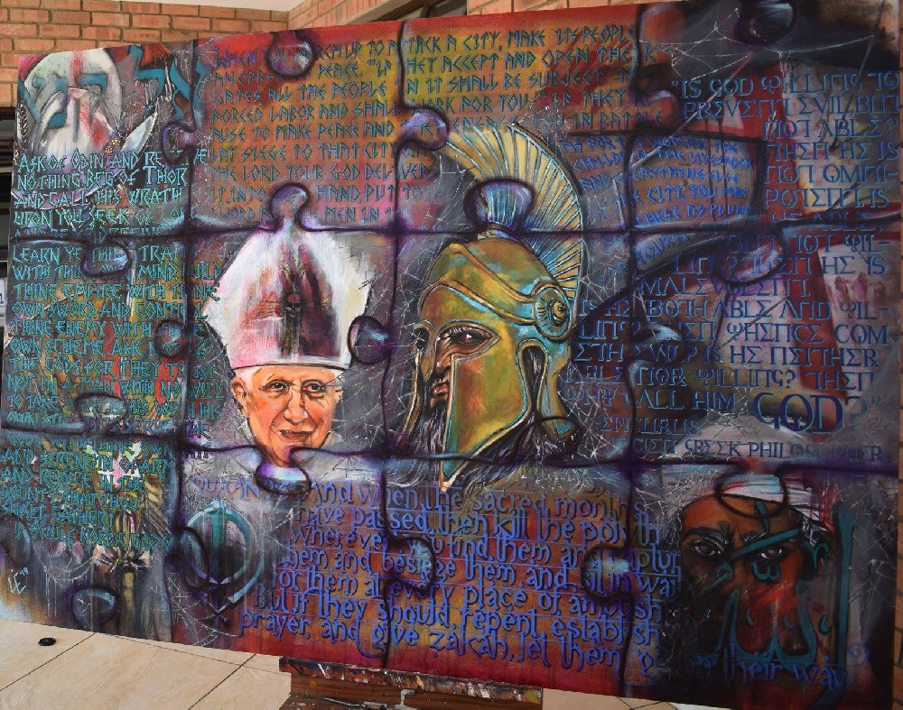 The God's and Their Religious Minions Painting by Lize Du Plessis