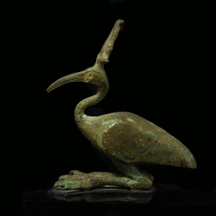 Bronze Statuette of God Thoth in Form of an Ibis