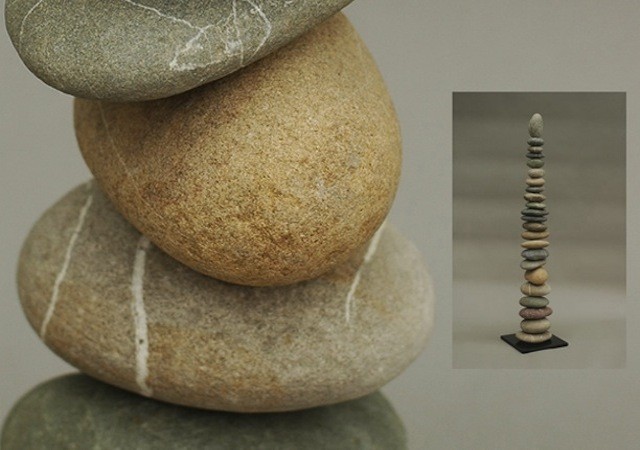Abstract, contemporary, natural stones art 