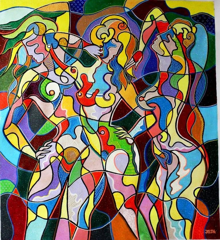 Colorful musical composition # 40--THREE GRACES