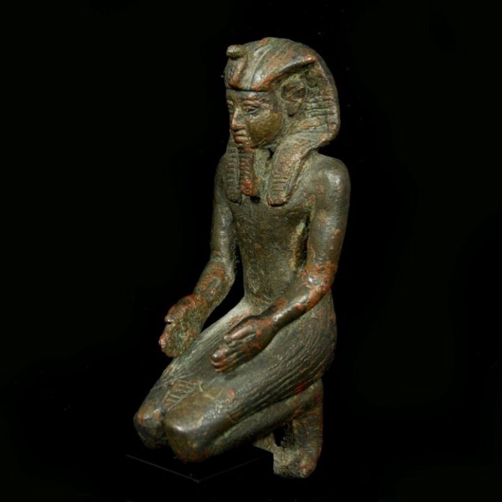 Bronze Statuette of a Kneeling Pharaoh
