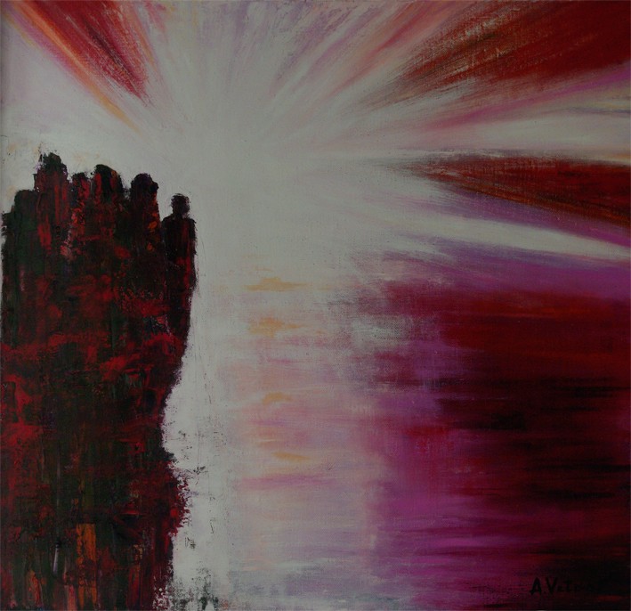 abstract way home oil canvas