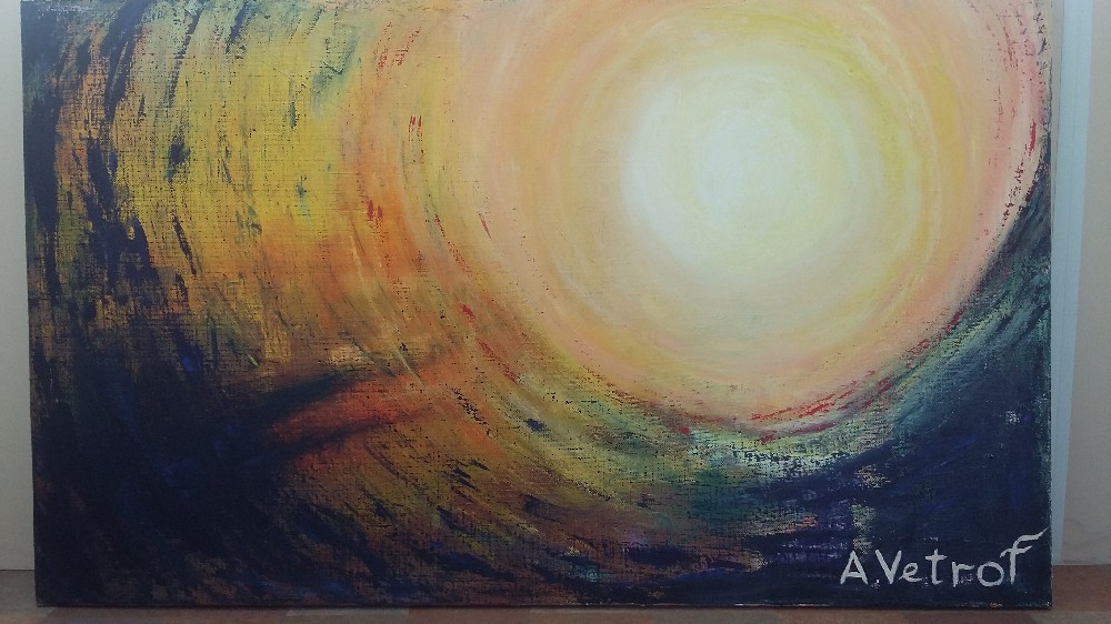 abstract way home oil canvas